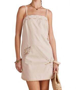 NEW STRUT & BOLT coastal sea shell dress in oatmeal